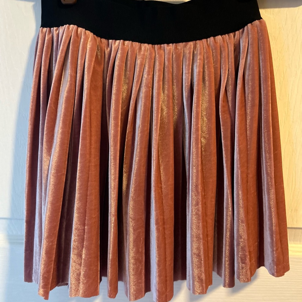 Pink Blush Velvet Shirt Kate Laltraboda skirt Sz M